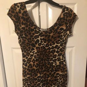 Cheetah print body con dress